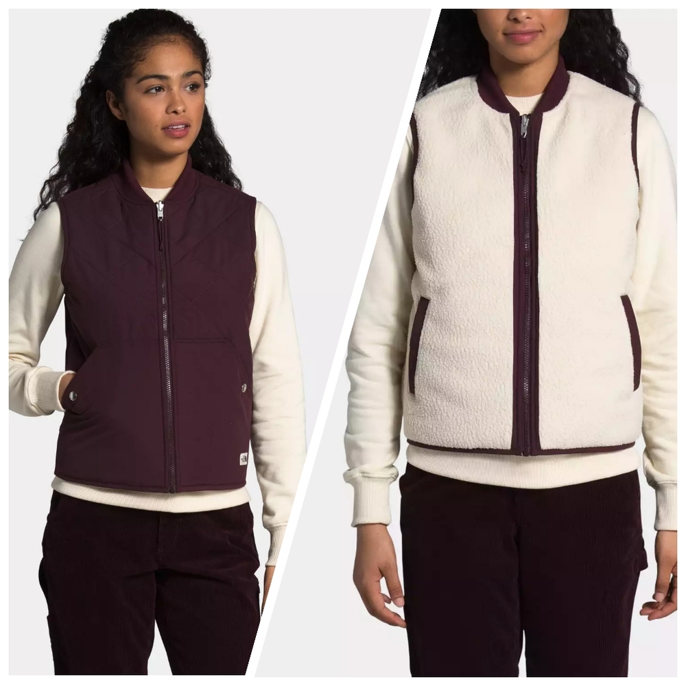 NWT The North Face Women's Reversible Sherpa Fleece Cuchillo Vest Size XXL